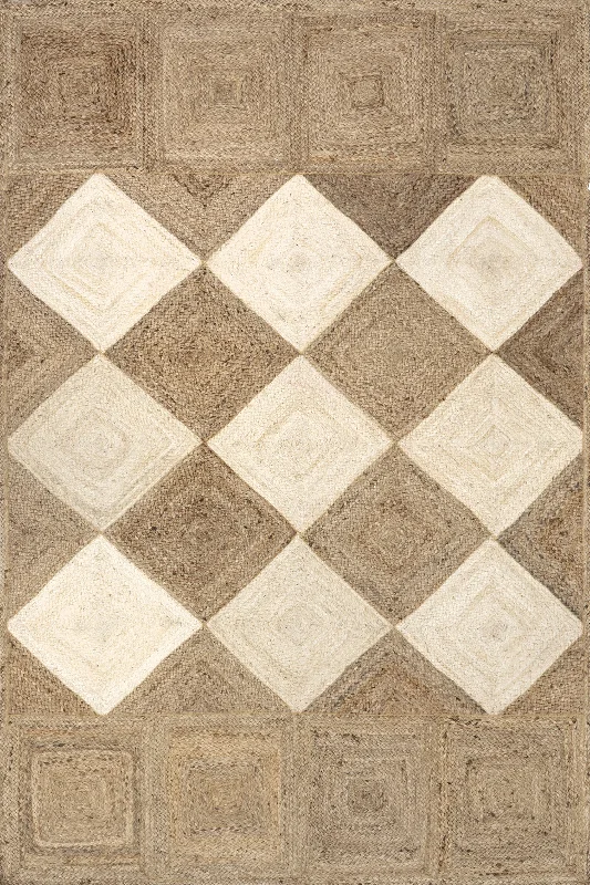 Ainslee Jute Bleached Trellis Rug | Natural