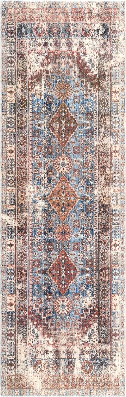 Archer Distressed Medallion Rug | Blue