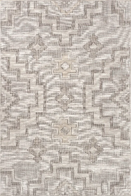 Astrid Geometric Washable Rug | Ivory