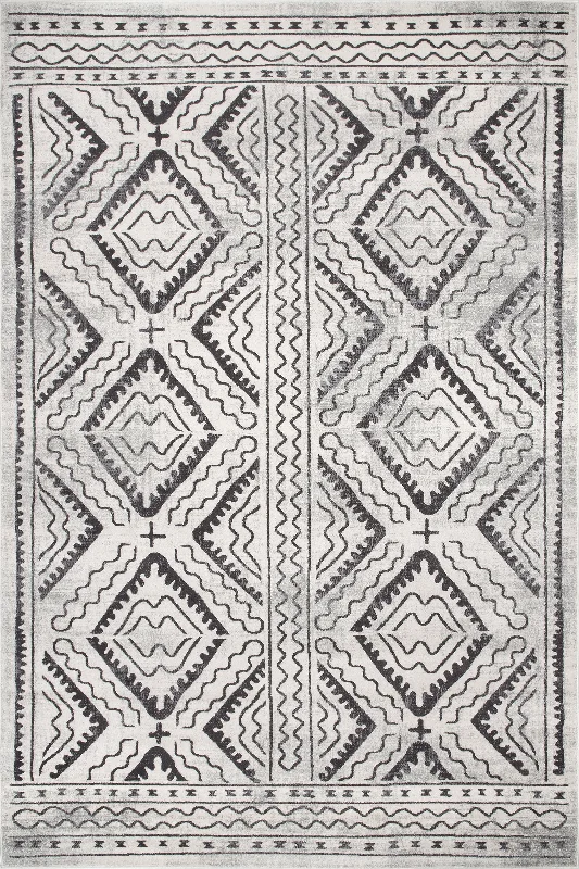 Bordered Trellis Rug | Ivory