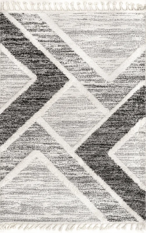 Cameron Modern Peaks Rug | Grey