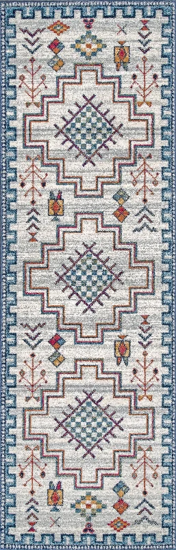 Crosshatch Aztec Rug | Blue