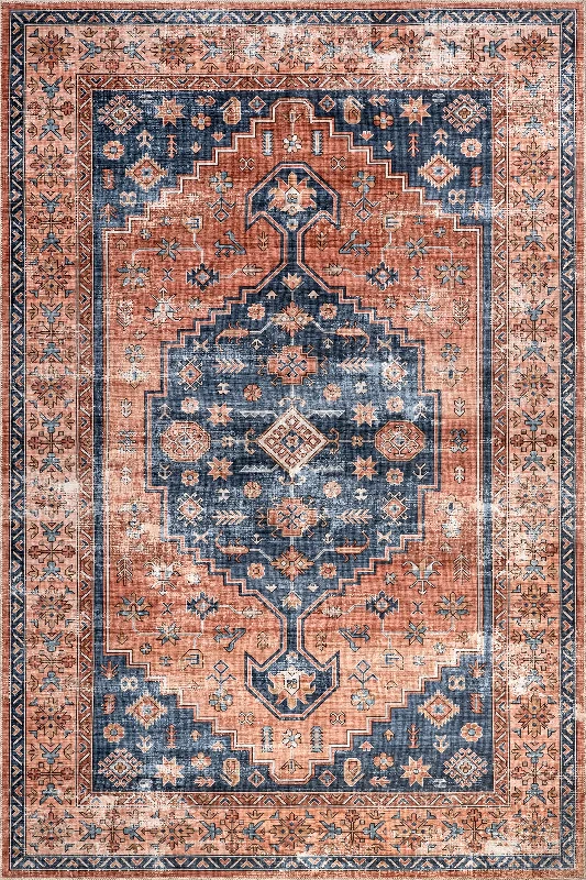 Daisy Spill Proof Washable Persian Rug | Brick