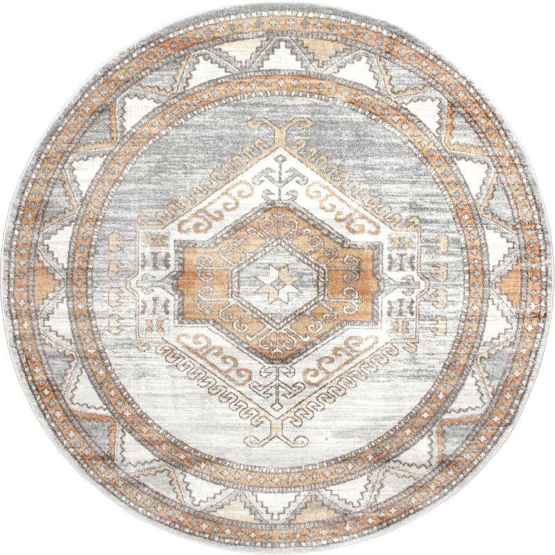 Faded Geometric Rug | Orange