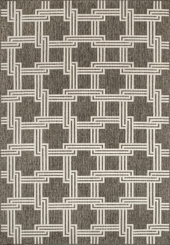 Greek Trellis Outdoor Rug | Grey