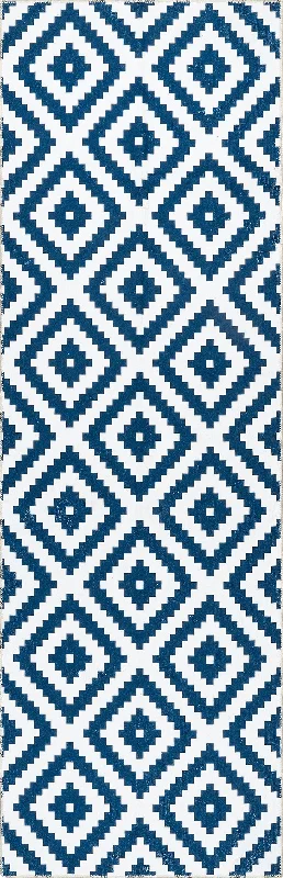 Greta Scandinavia Diamond Washable Rug | Blue