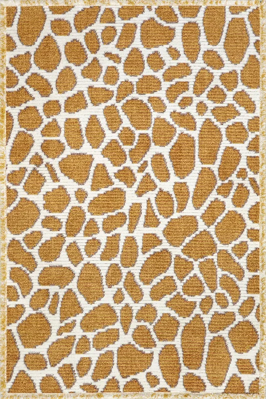 Hayley Giraffe Spots Rug | Mustard