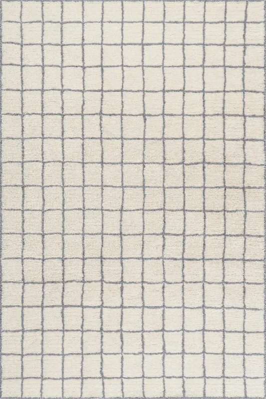 Highlands Checked Rug | Ivory