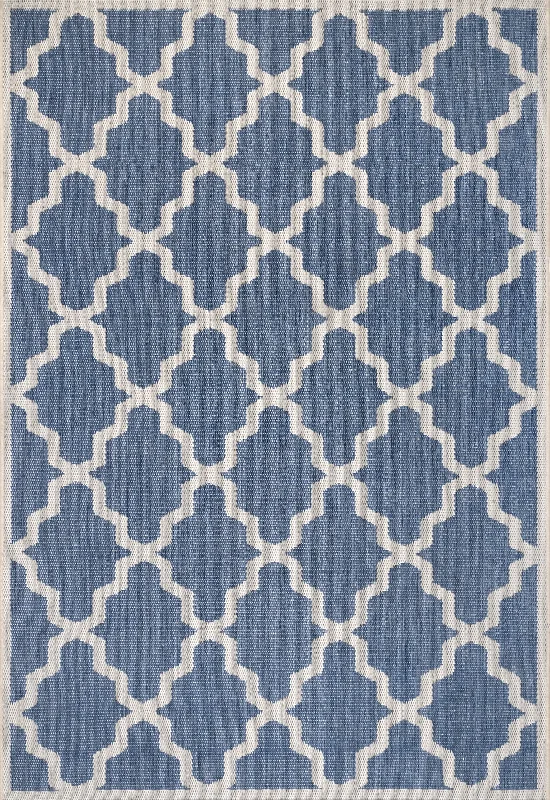 Indoor/Outdoor Moroccan Trellis Rug | Blue