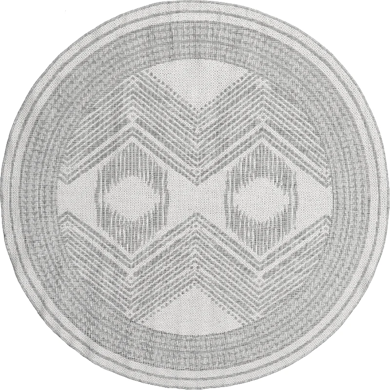 Iris Totem Indoor/Outdoor Flatweave Rug | Light Grey