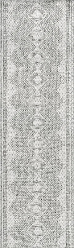 Iris Totem Indoor/Outdoor Flatweave Rug | Light Grey