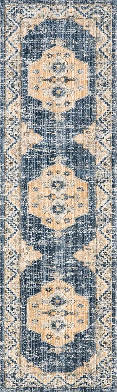 Jaycie Medallion Washable Indoor/Outdoor Rug | Blue