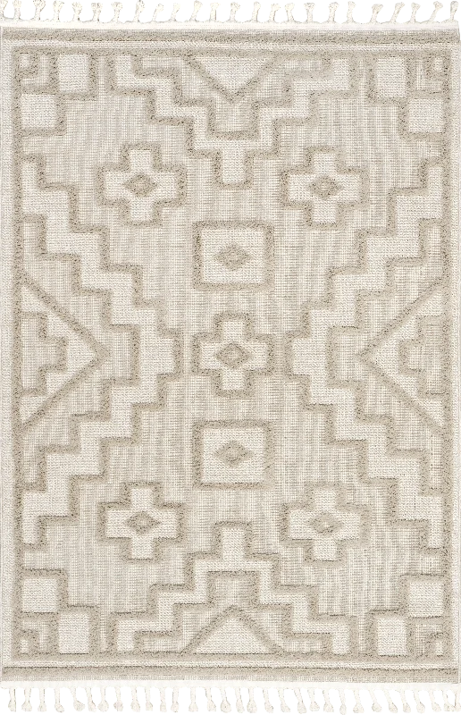 Lacee Moroccan Tasseled Rug | Beige