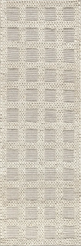 Lennon Checkered Hand Braided Jute Rug | Ivory