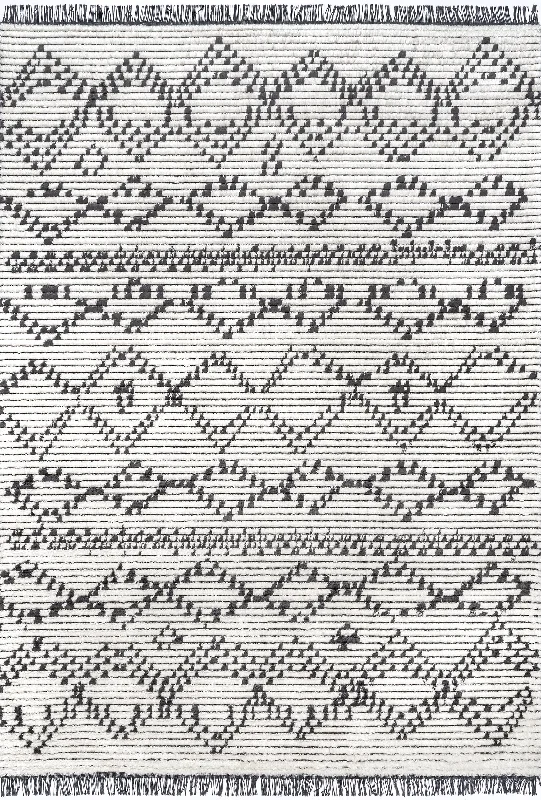 Lilith Stippled Tasseled Rug | Beige