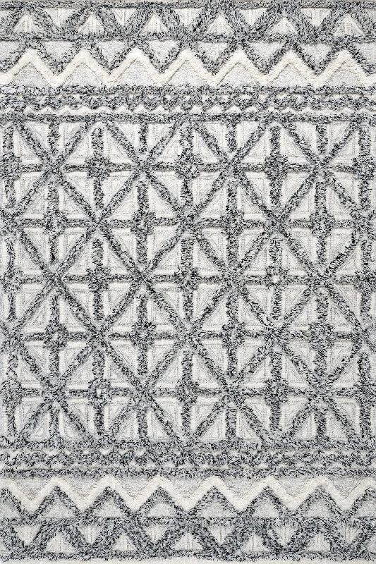 London Wool Lattice Rug | Grey