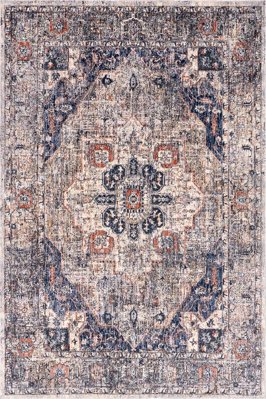 Maud Traditional Vintage Rug | Navy