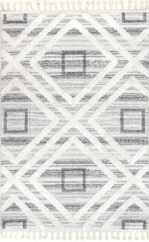 Mehlani Shaggy Squares Rug | Grey