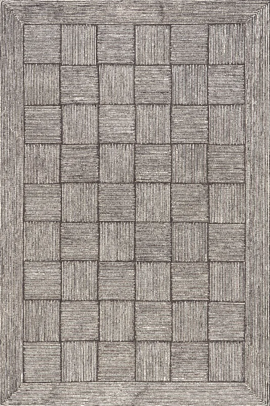 Milo Tiled Wool Rug | Dark Brown