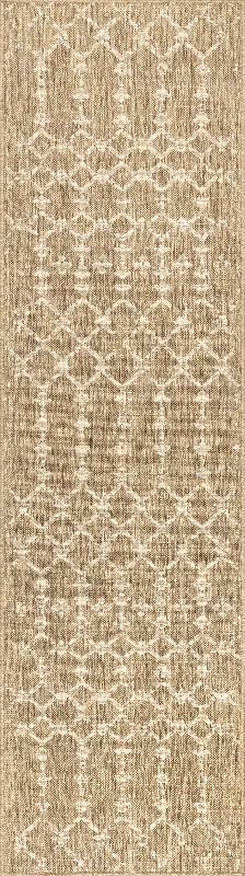 Modern Trellis Indoor/Outdoor Rug | Brown