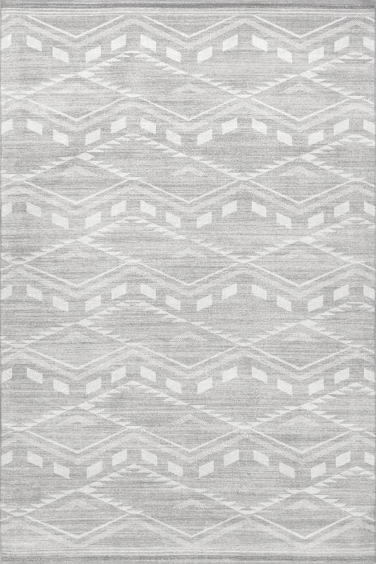 Natalia Chevrons Washable Indoor/Outdoor Rug | Grey