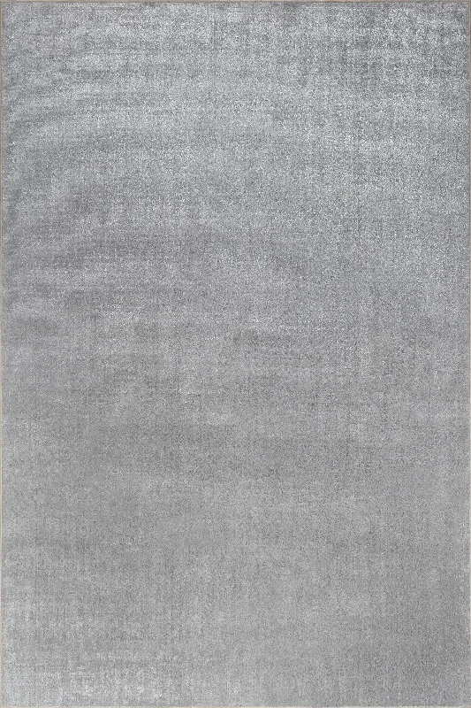 Nori Lustered Solid Washable Rug | Light Grey