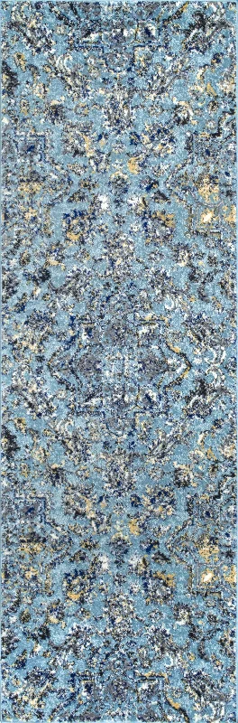 Pointelle Paisley Rug | Aqua