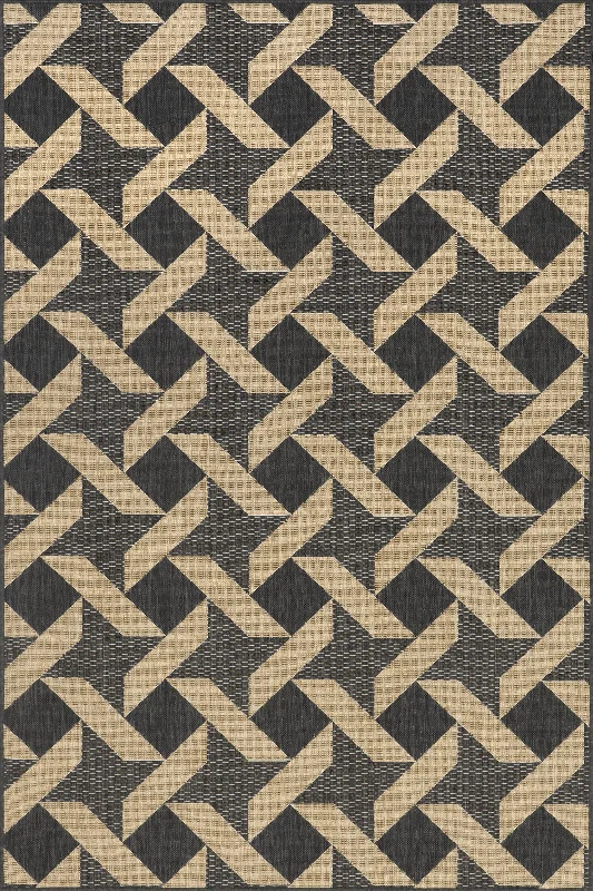 Rika Pinwheel Trellis Indoor/Outdoor Rug | Dark Grey