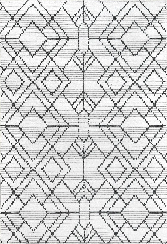 Roxanne Washable Geometric Rug | Ivory