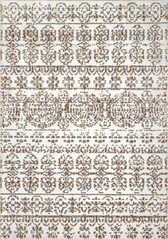 Striped Arabesque Rug | Beige