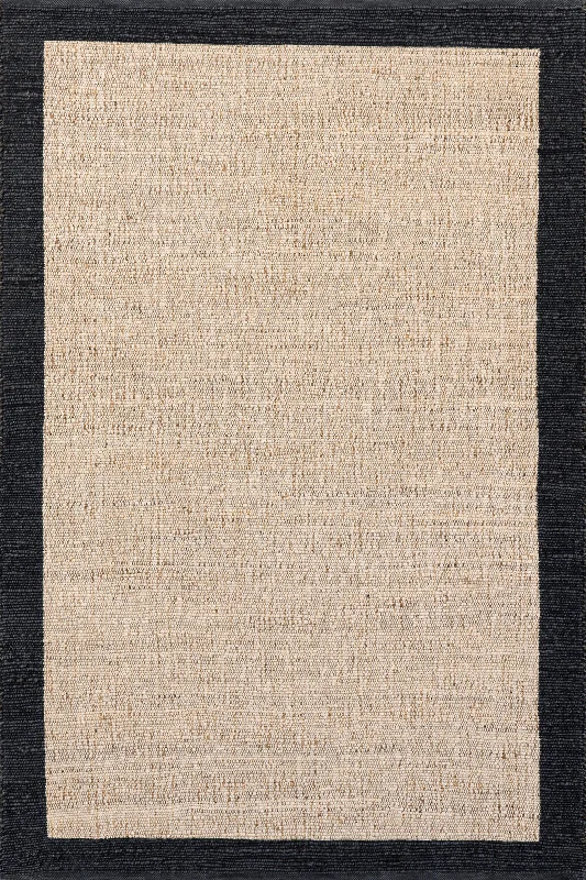 Suellen Bordered Handwoven Jute-Blend Rug | Grey