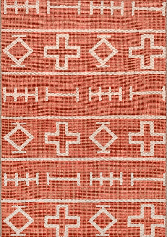 Symbols Indoor/Outdoor Rug | Rust