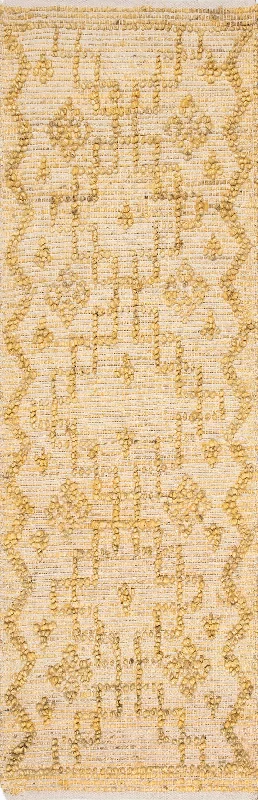 Textured Moroccan Jute Rug | Yellow