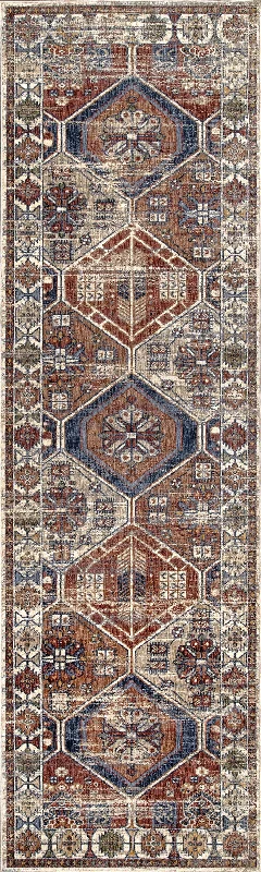 Tribal Hex Rug | Rust