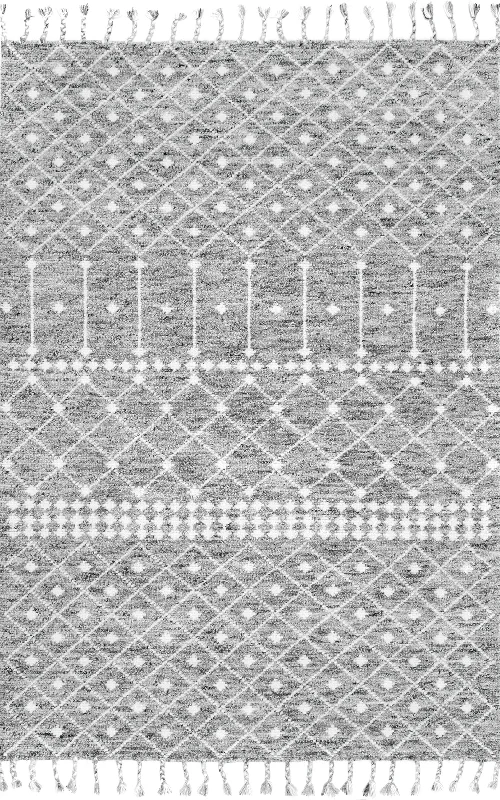 Woolen Modern Trellis Rug | Grey