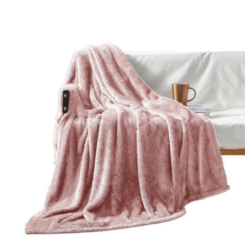 Plush Extra Large Fleece Throw Blanket For Couch,Bed And Sofa (50X70 Inches, Dusty Pink) Soft, Warm, Lightweight