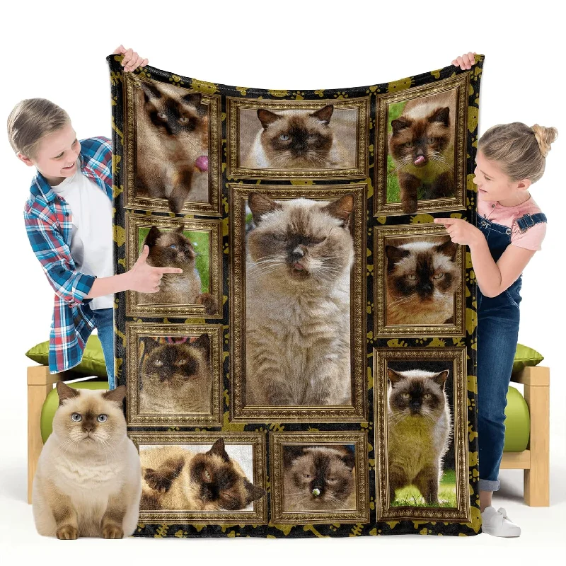 British Shorthair Cat Blanket Kids Throw Blankets For Couch Sofa Travel Campin