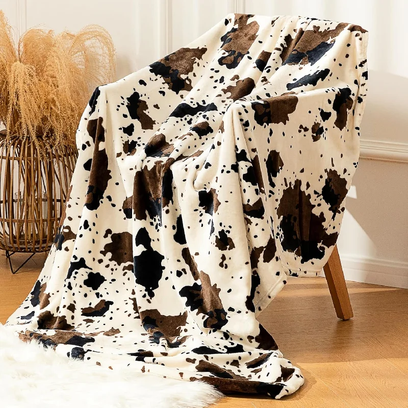 Cow Print Blanket, Fuzzy Throw Blanket Forchair,Couch,Sofa,Bed,Fluffy Shaggy D