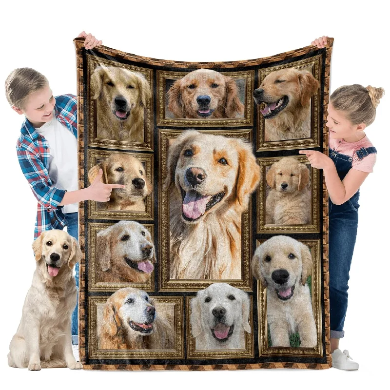 Golden Retriever Blanket For Kids Soft Throw Blanket For Couch Bed Sofa, Cozy