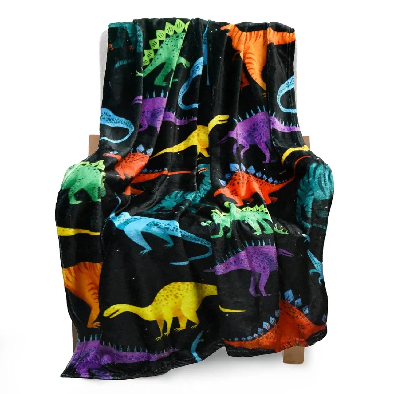 Kids Dinosaur Throw Blanket For Boys Girls, Cute Dinosaurs Blanket For Sofa Be