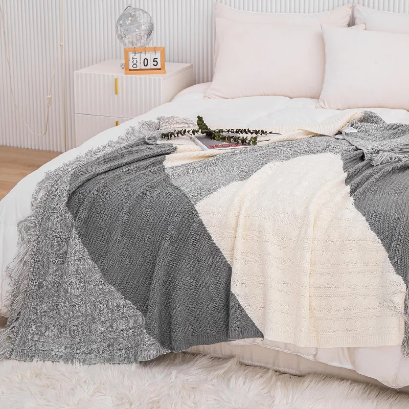 Knitted Throw Blanket For Couch Sofa Chair Bed Home Decoration Warm Soft Cozy