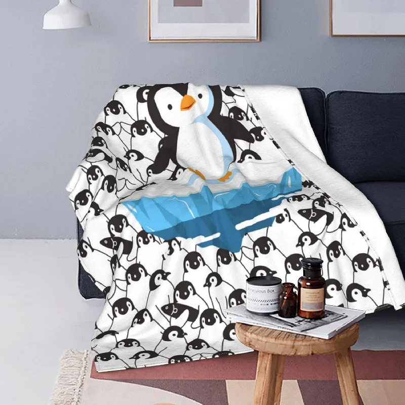 Penguin Bird Ultra Soft Fleece Throw Blanket Size Lightweight Sofa/Couch/Livin