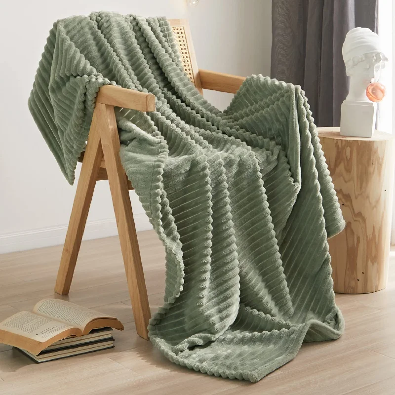 Throw Blanket For Couch, Bed, Sofa. Super Soft Lightweight Blanket With Strip