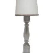 31" Gray Table Lamp With White Empire Shade