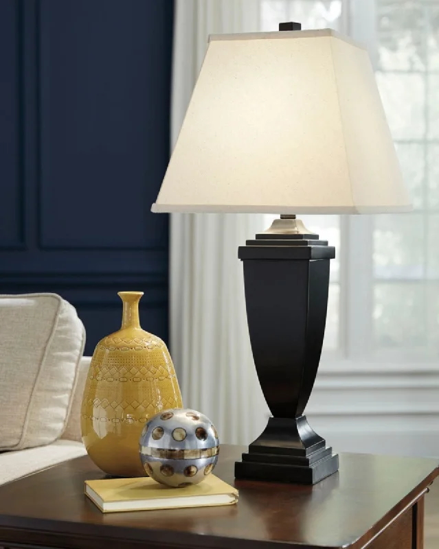 Amerigin Poly Table Lamp (2/CN) Bronze Finish by Ashley Furniture