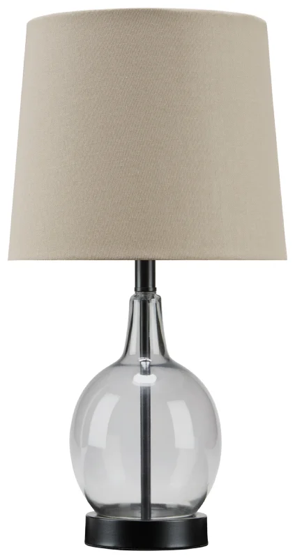 Arlomore Glass Table Lamp (1/CN) Gray by Ashley Furniture