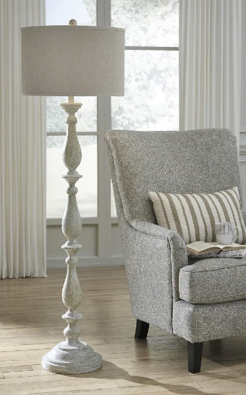 Bernadate Poly Floor Lamp Whitewash by Ashley Furniture