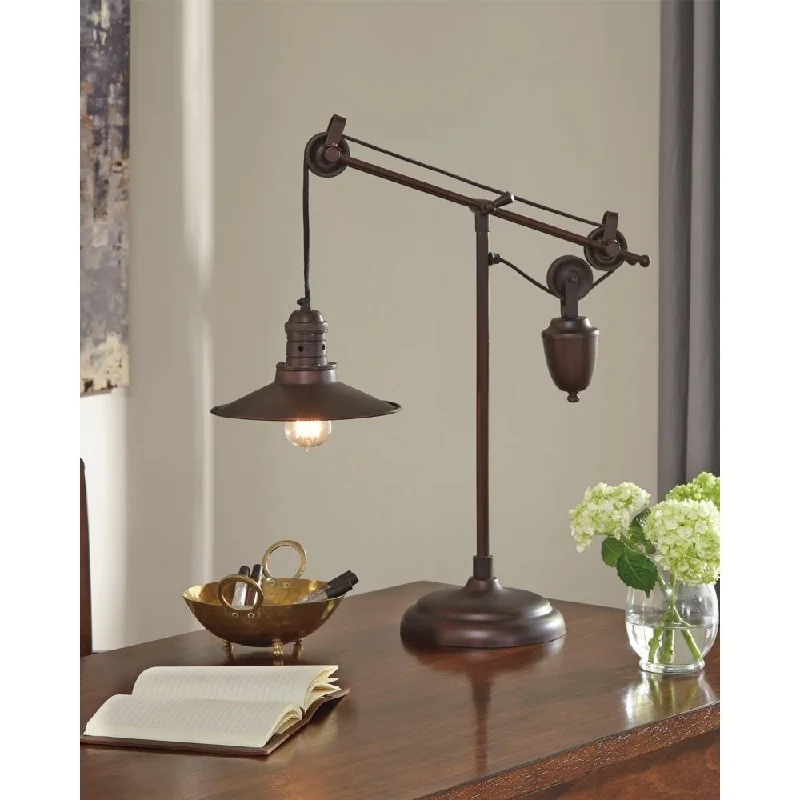 Kylen Metal Desk Lamp Bronze Finish by Ashley Furniture