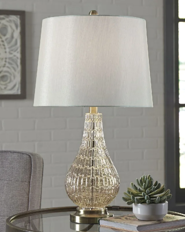 Latoya Glass Table Lamp (1/CN) Champagne by Ashley Furniture