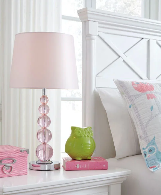 Letty Crystal Table Lamp Pink by Ashley Furniture